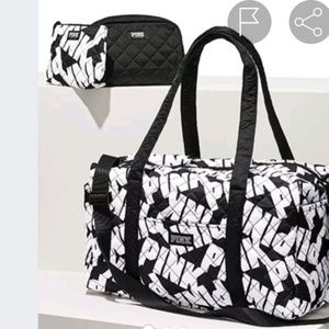 PINK Quilted duffel bag